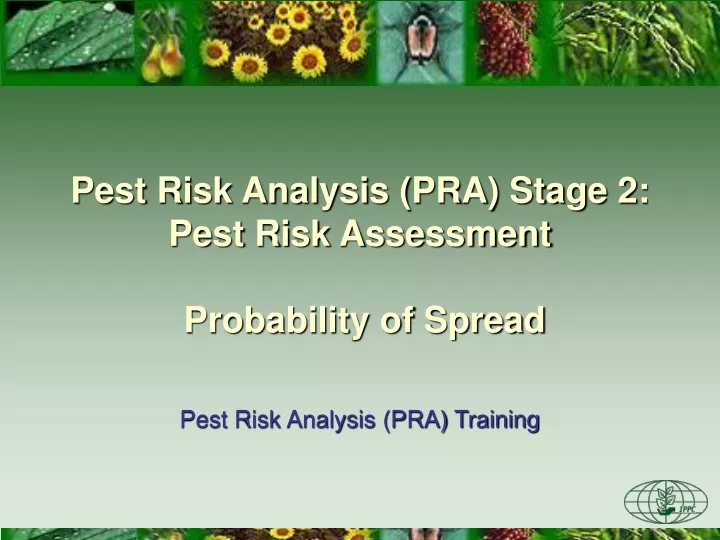 pest risk analysis pra stage 2 pest risk assessment probability of spread