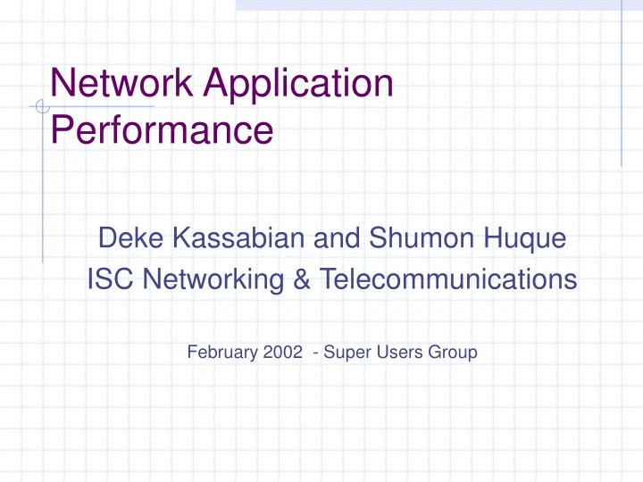 network application performance
