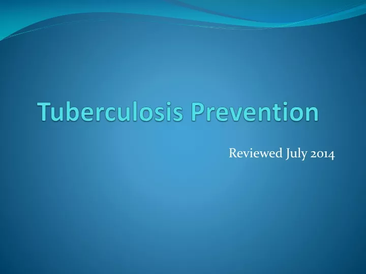 tuberculosis prevention