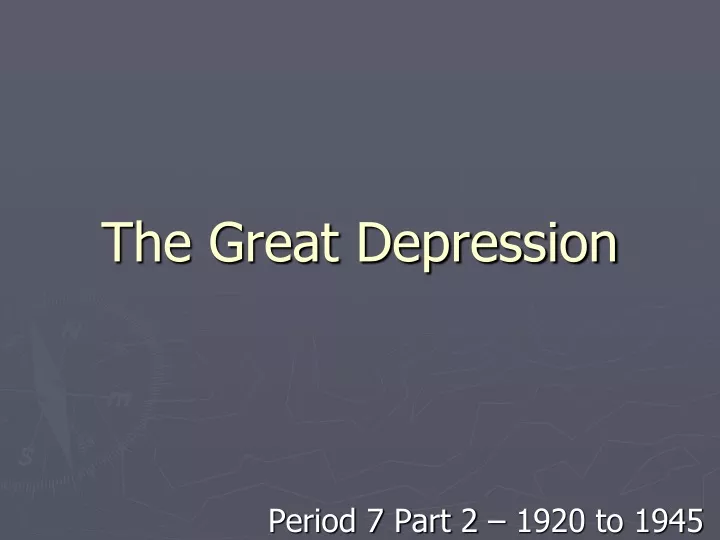 the great depression