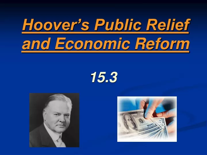 hoover s public relief and economic reform