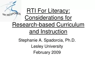 RTI For Literacy: Considerations for  Research-based Curriculum and Instruction