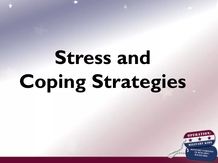 stress and coping strategies