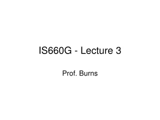 IS660G - Lecture 3
