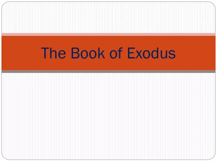 the book of exodus