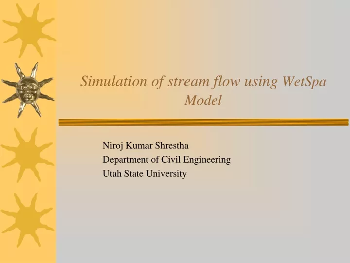 simulation of stream flow using wetspa model