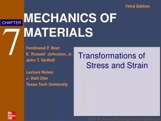 Transformations of Stress and Strain