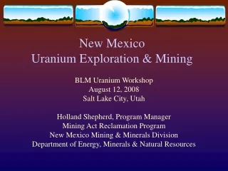 New Mexico  Uranium Exploration &amp; Mining