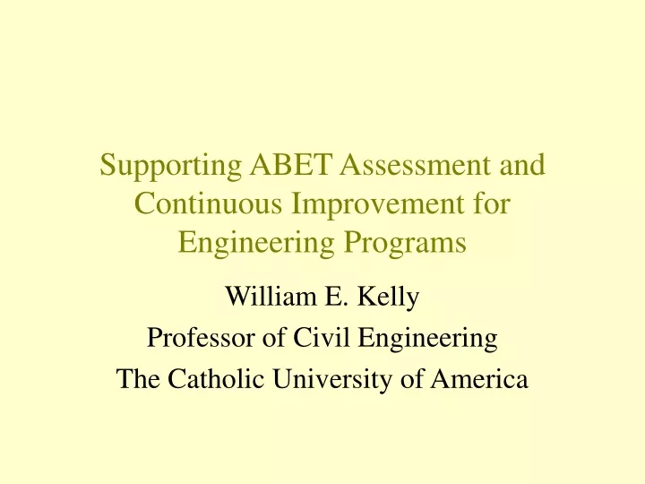 supporting abet assessment and continuous improvement for engineering programs