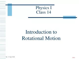 Physics I Class 14