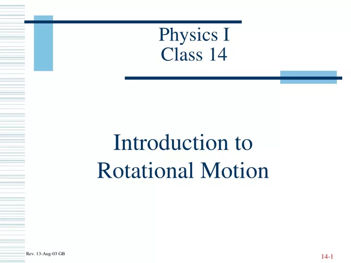physics i class 14