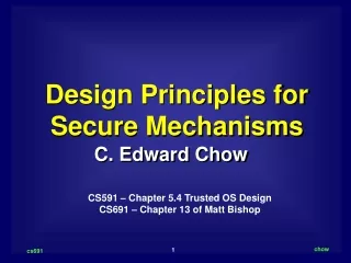 Design Principles for Secure Mechanisms