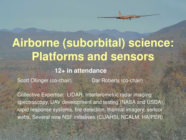 airborne suborbital science platforms and sensors