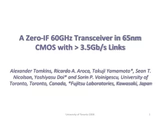 A Zero-IF 60GHz Transceiver in 65nm CMOS with &gt; 3.5Gb/s Links