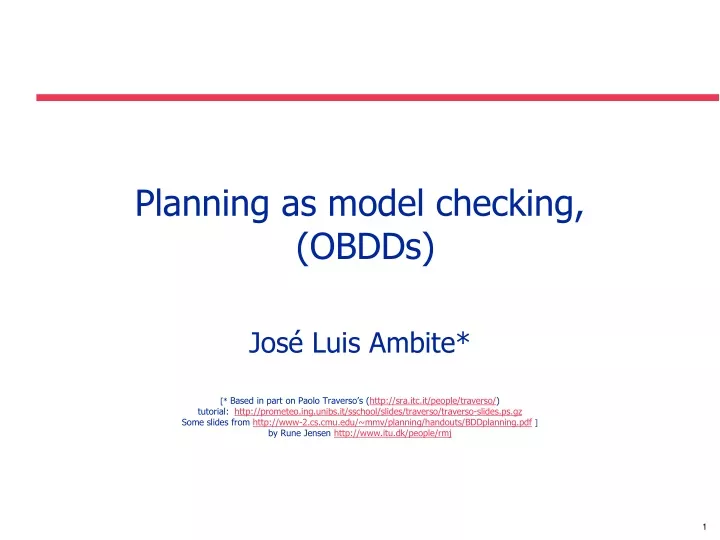 planning as model checking obdds