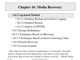 Chapter 16: Media Recovery