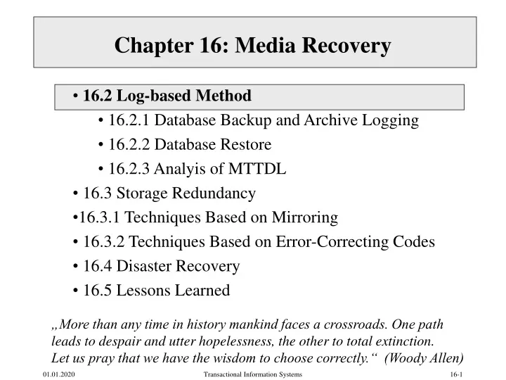 chapter 16 media recovery