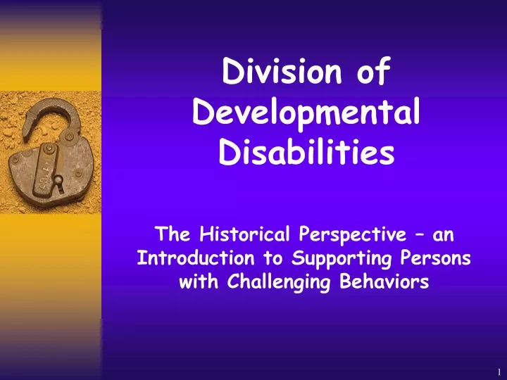 division of developmental disabilities