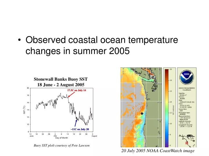 observed coastal ocean temperature changes