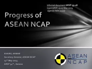 Progress of  ASEAN NCAP