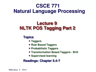 Lecture 9  NLTK POS Tagging Part 2