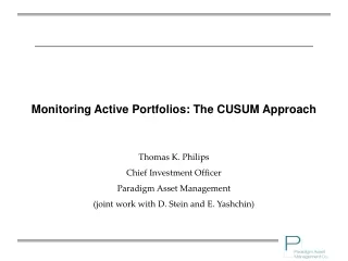 Monitoring Active Portfolios: The CUSUM Approach