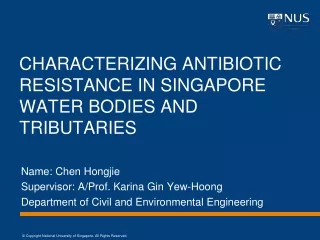 Characterizing antibiotic resistance in Singapore water bodies and tributaries