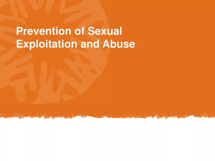 prevention of sexual exploitation and abuse