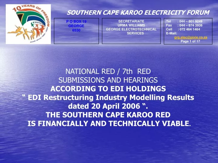 southern cape karoo electricity forum