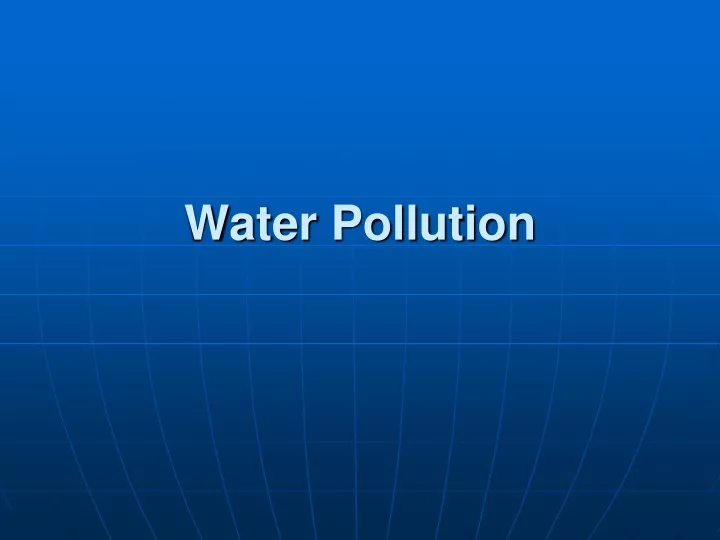 water pollution