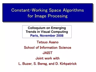 Constant-Working Space Algorithms for Image Procesing