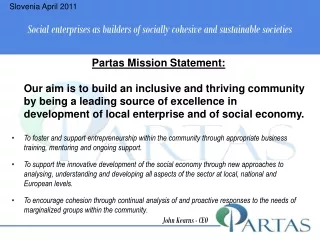 Social enterprises as builders of socially cohesive and sustainable societies