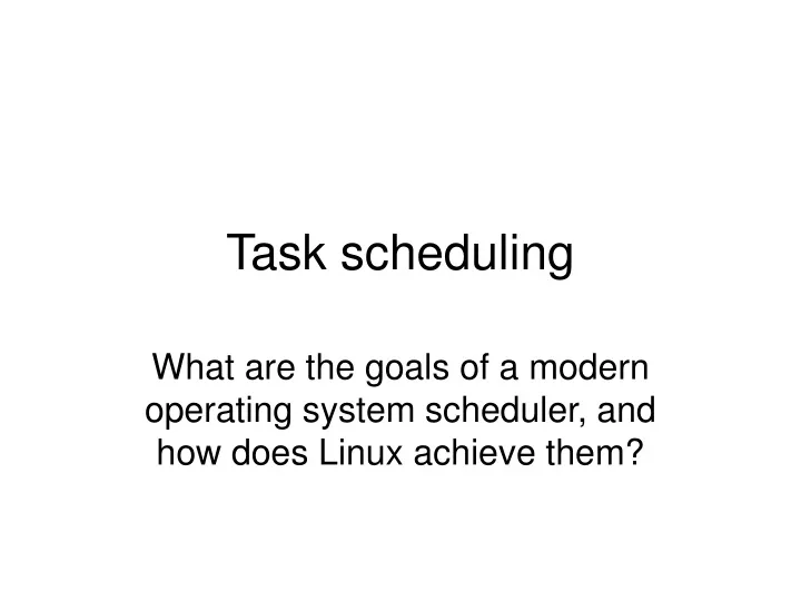 task scheduling