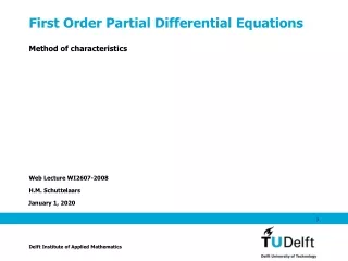 First Order Partial Differential Equations