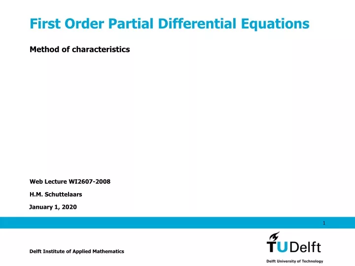 first order partial differential equations