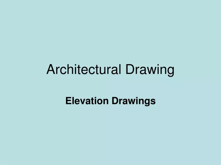 elevation drawings