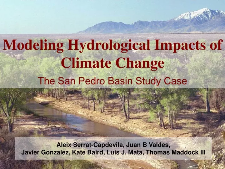 modeling hydrological impacts of climate change