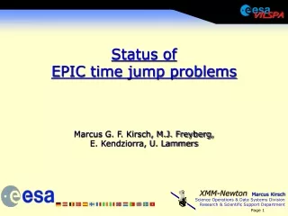 Status of  EPIC time jump problems