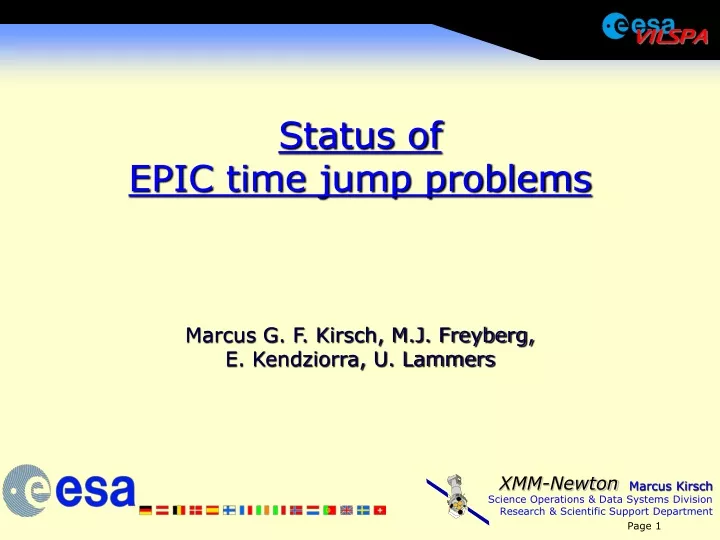 status of epic time jump problems