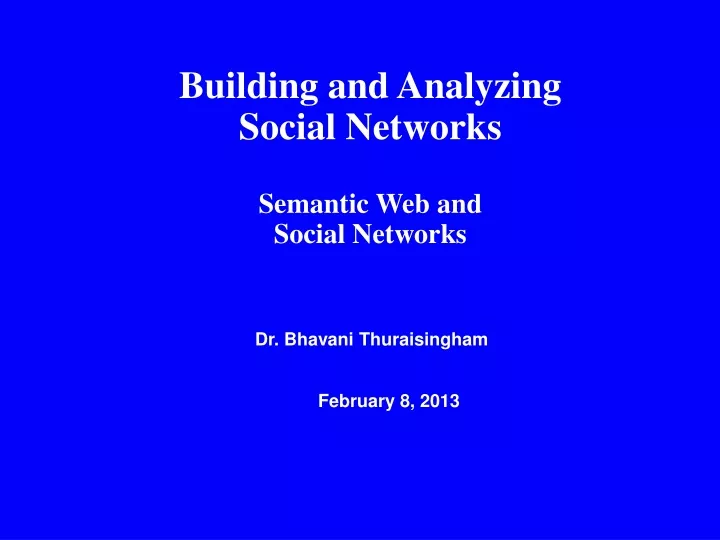 building and analyzing social networks semantic