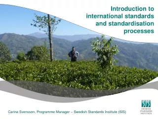 Introduction to  international standards  and standardisation processes
