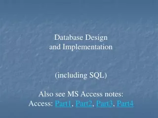 Database Design and Implementation (including SQL)