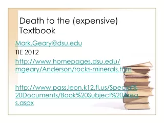 Death to the (expensive) Textbook
