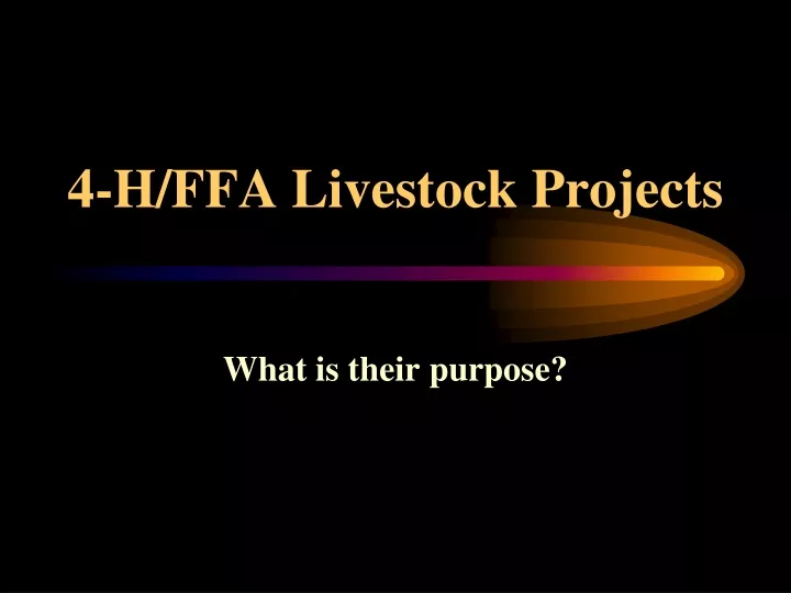 4 h ffa livestock projects