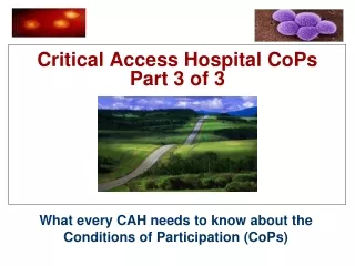 Critical Access Hospital CoPs  Part 3 of 3