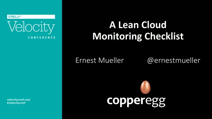 a lean cloud monitoring checklist
