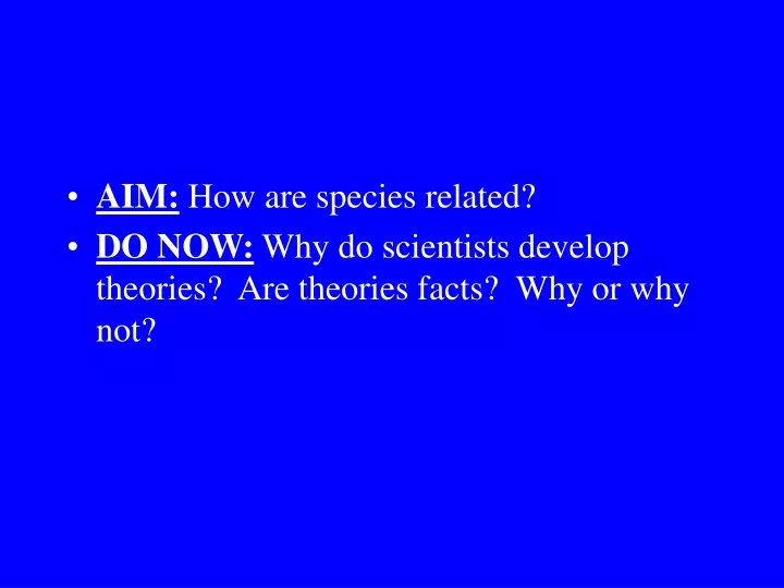 aim how are species related