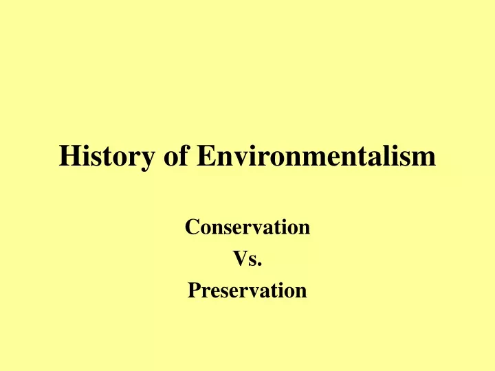 history of environmentalism