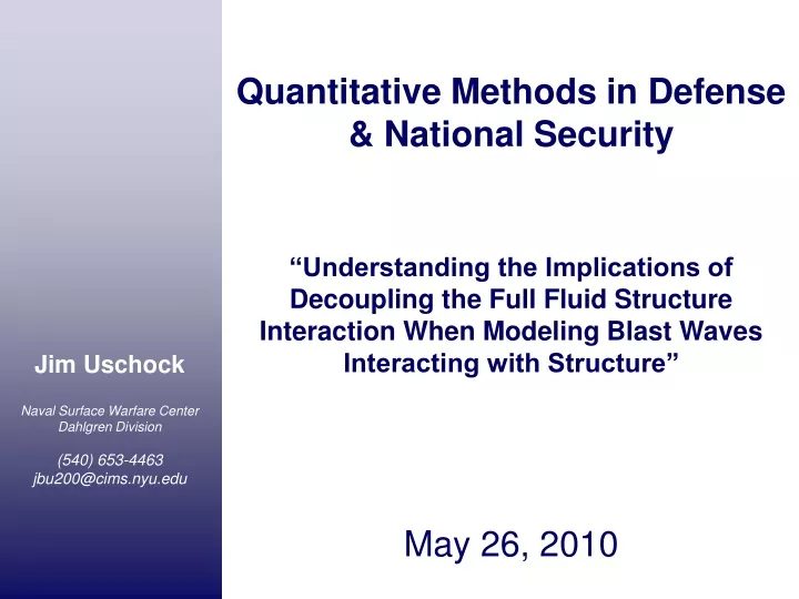 quantitative methods in defense national security