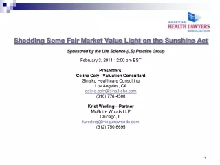 Shedding Some Fair Market Value Light on the Sunshine Act